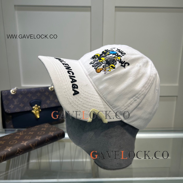 White The Simpsons Embroidered Baseball cap for men women